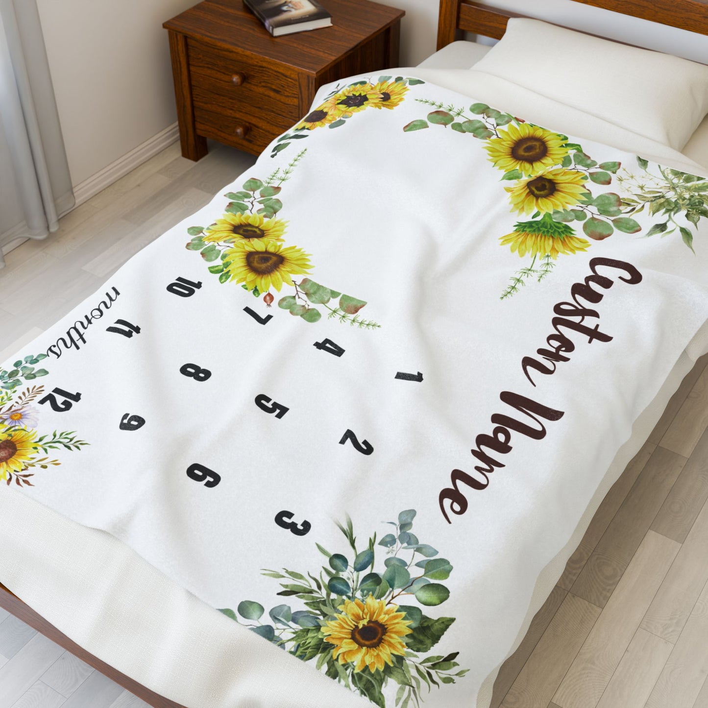 Custom Sunflower Milestone Blanket