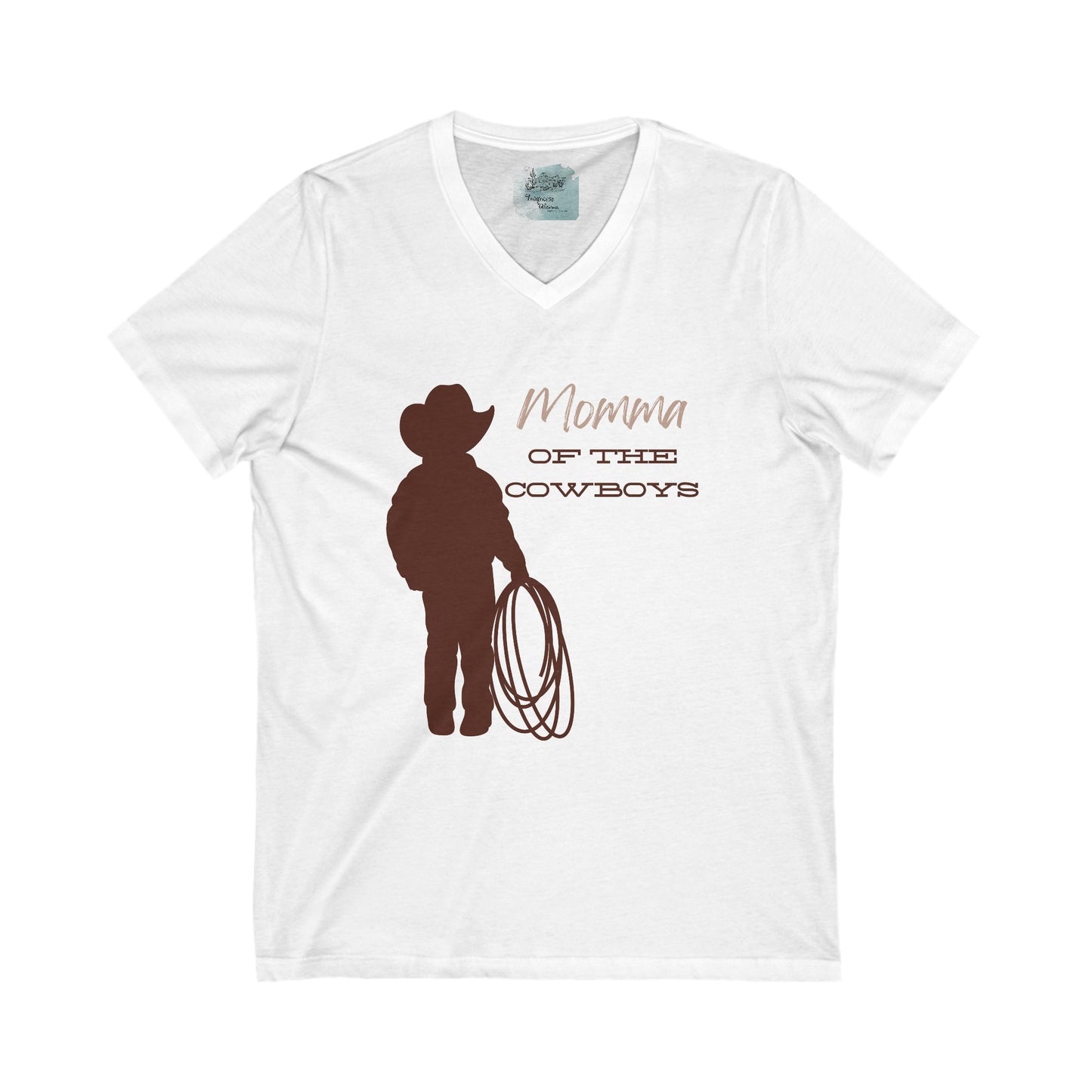 Mommas Cowboy Brown Womans Jersey V-Neck Tee
