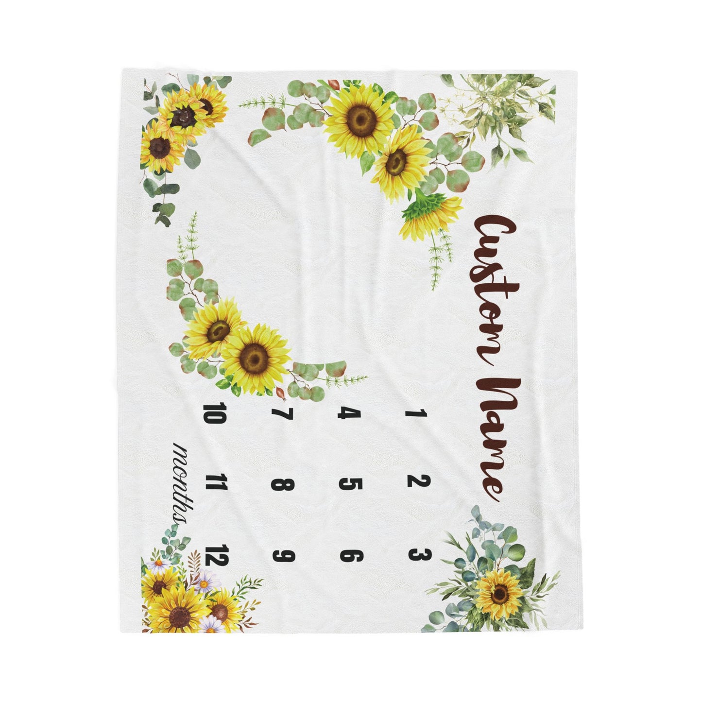 Custom Sunflower Milestone Blanket
