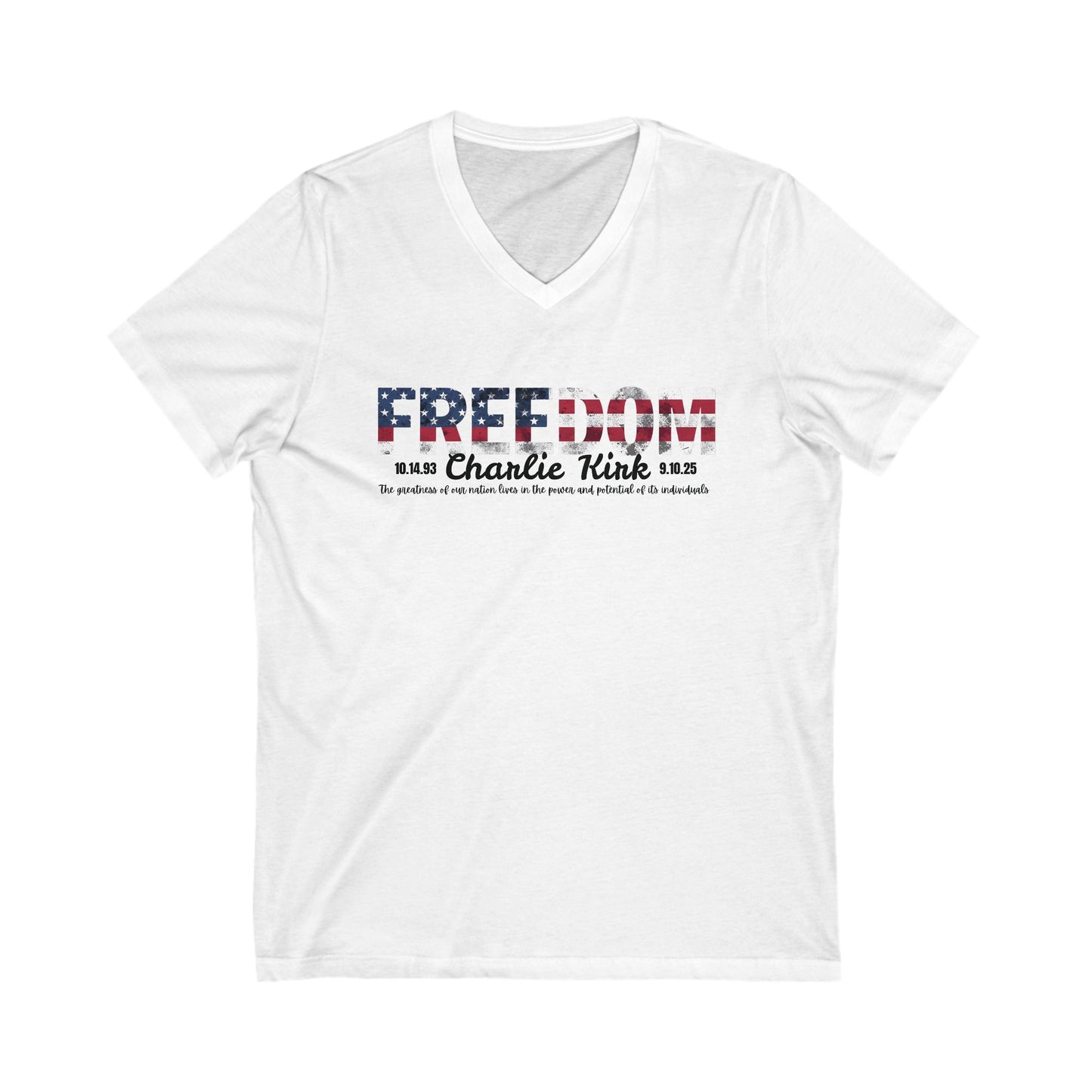 Charlie Kirk Freedom V-Neck Tee