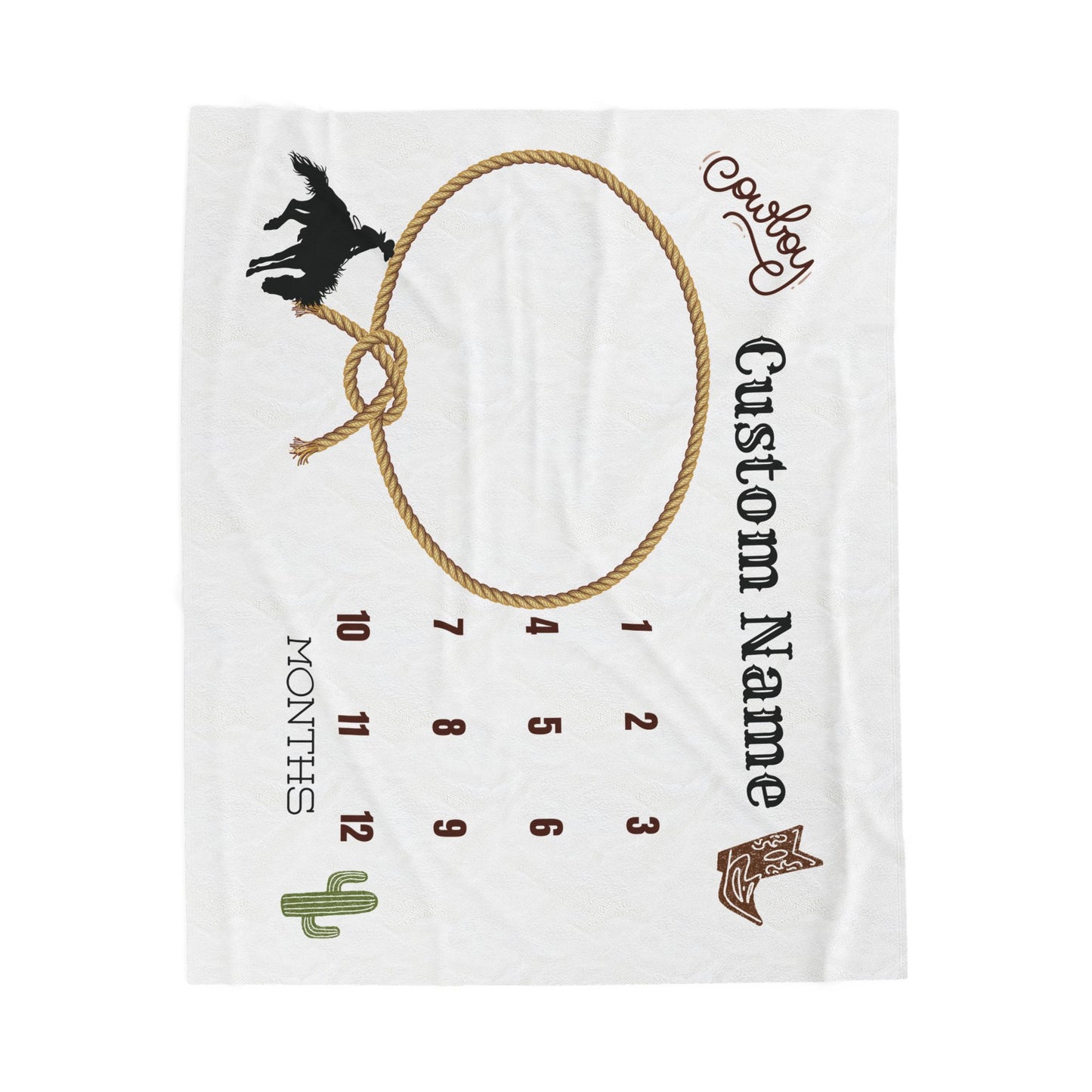 Custom Cowboy Milestone Blanket