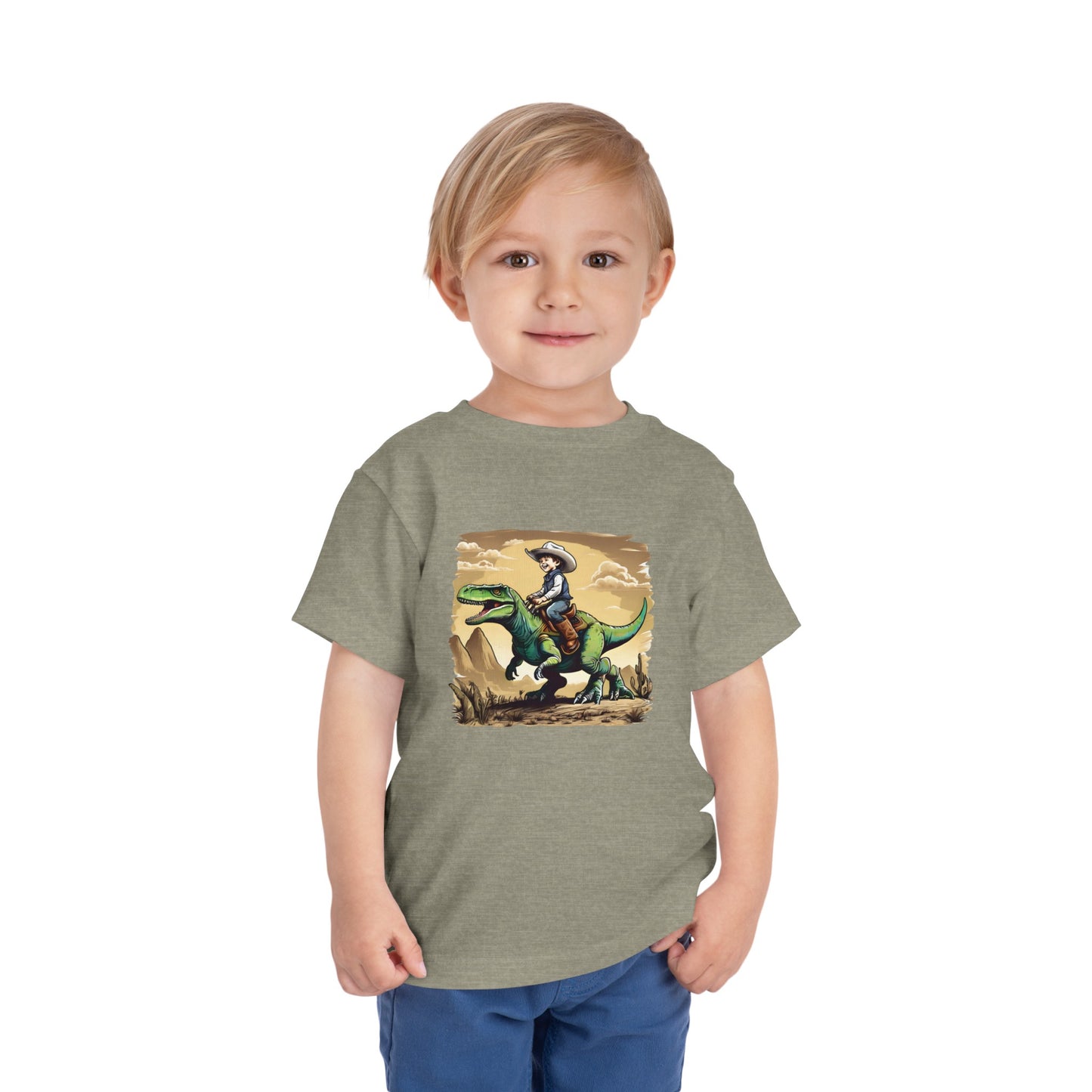 Dino Cowboy Toddler Short Sleeve Tee