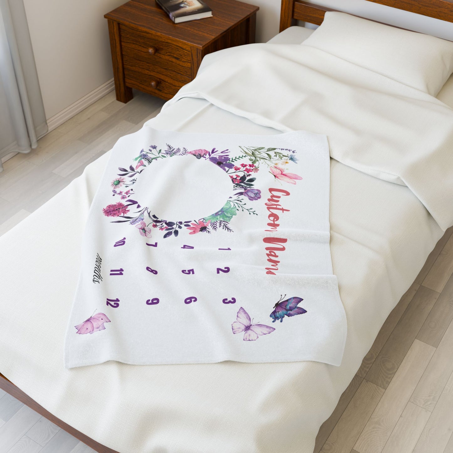 Custom Butterfly Milestone Blanket