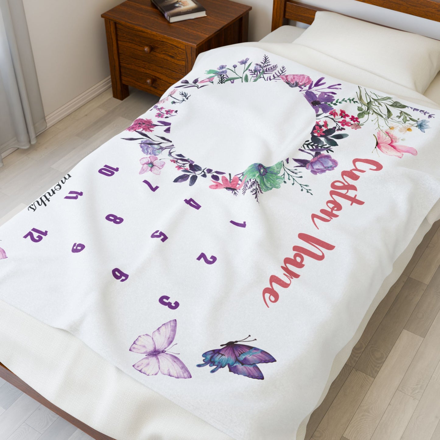 Custom Butterfly Milestone Blanket