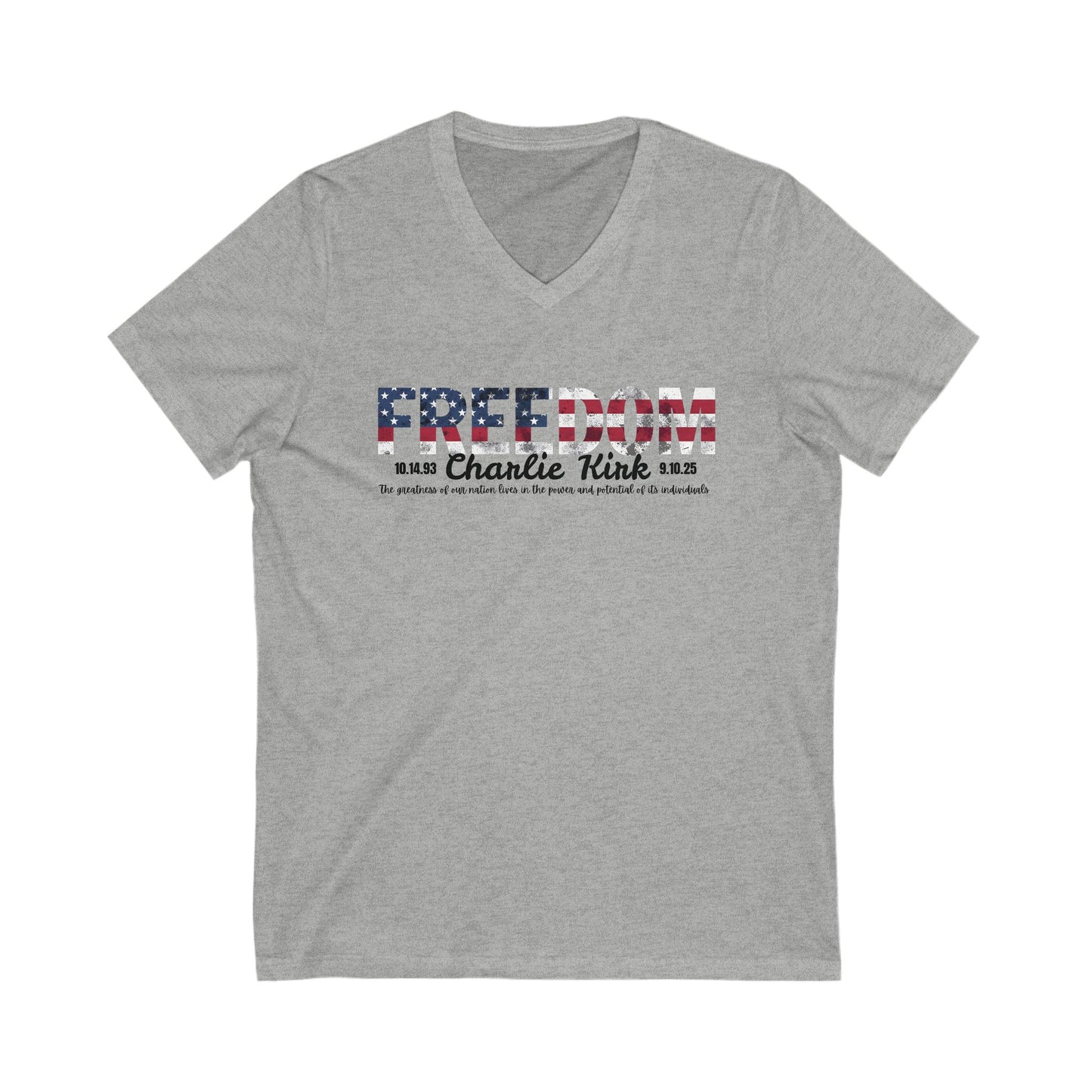 Charlie Kirk Freedom V-Neck Tee