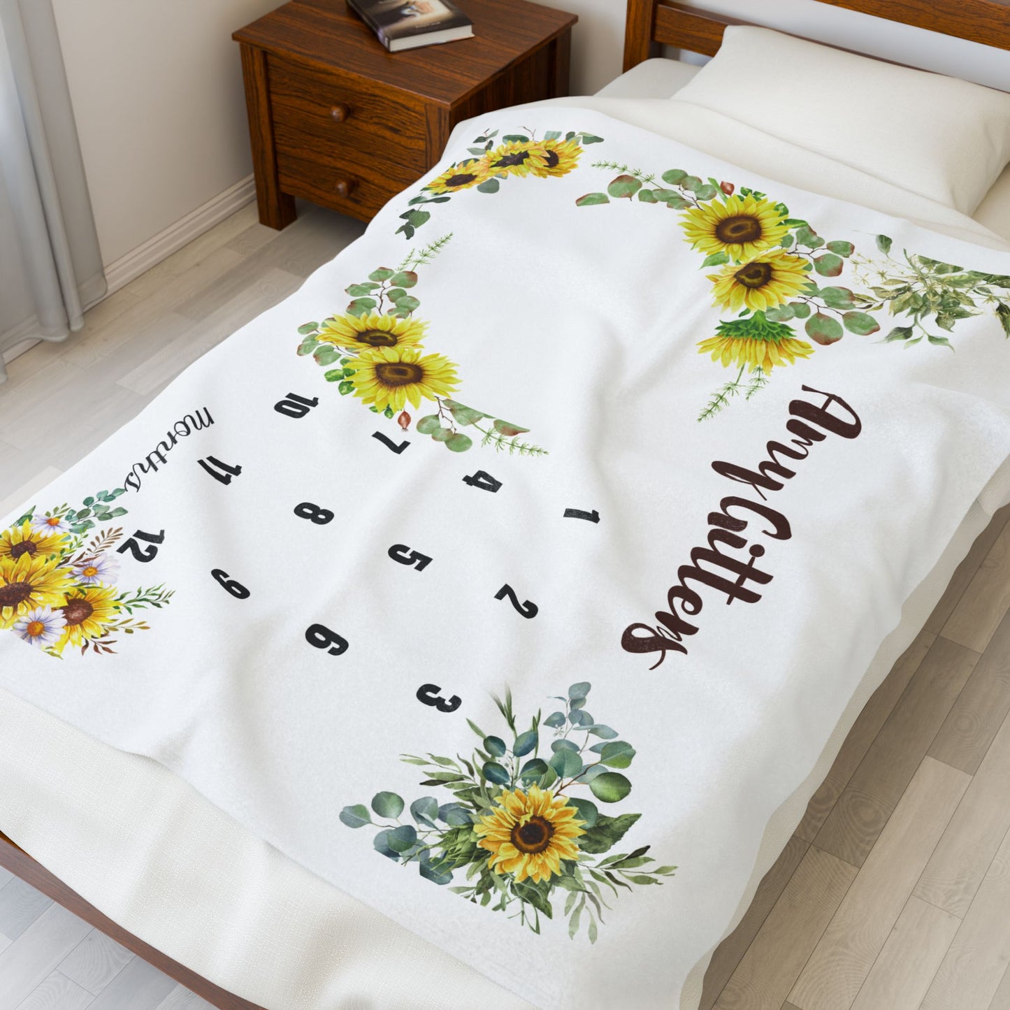 Custom Amy Milestone Plush Blanket