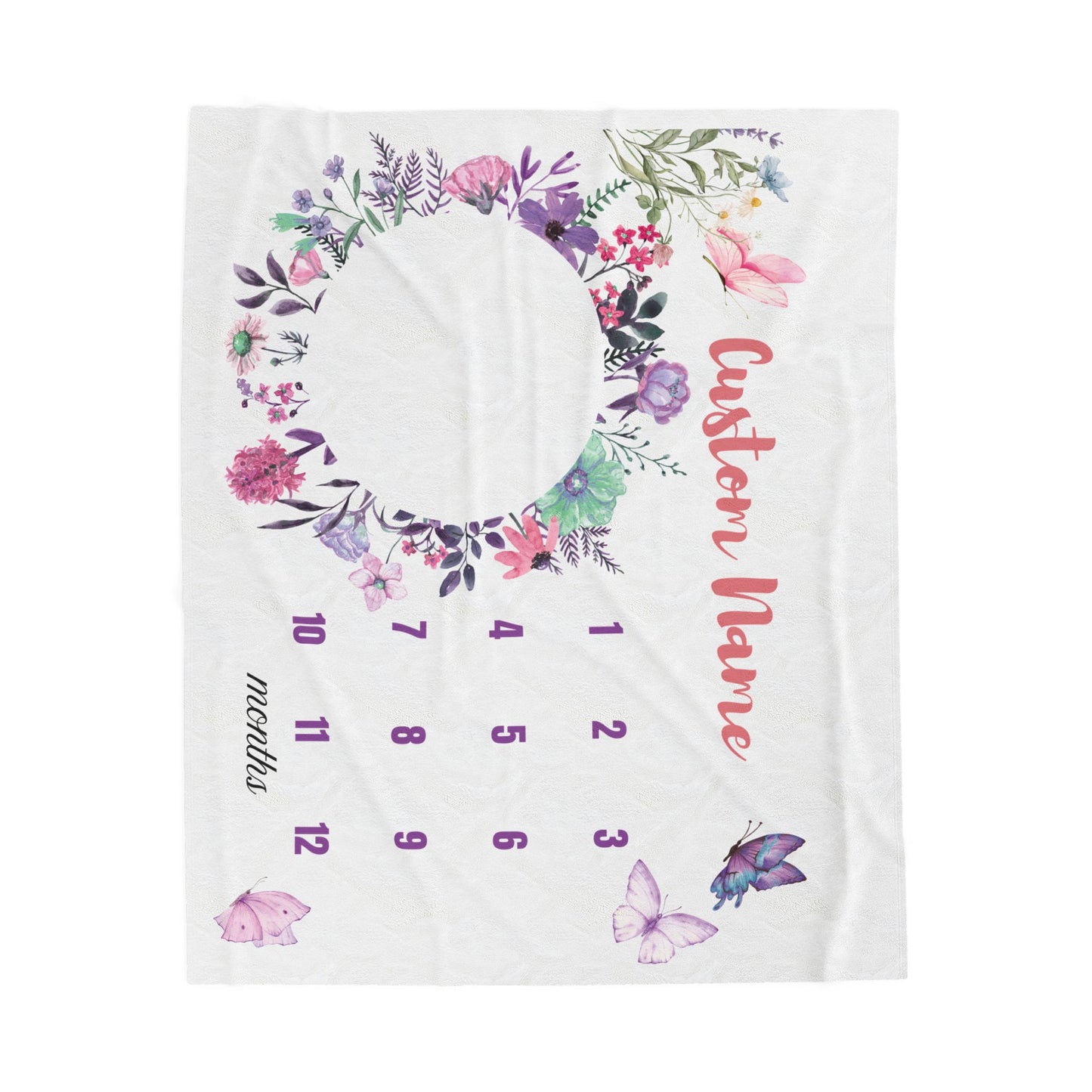 Custom Butterfly Milestone Blanket
