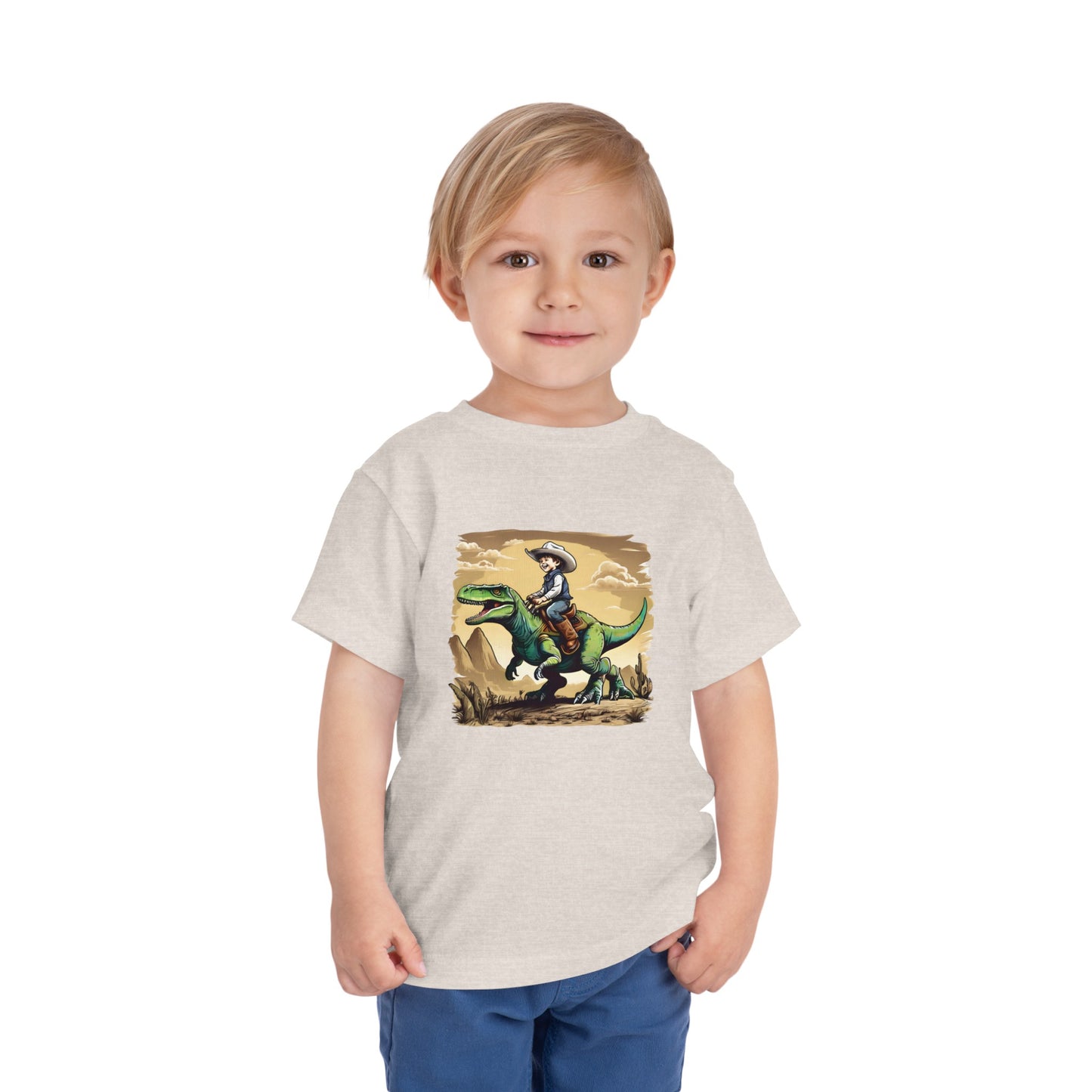 Dino Cowboy Toddler Short Sleeve Tee