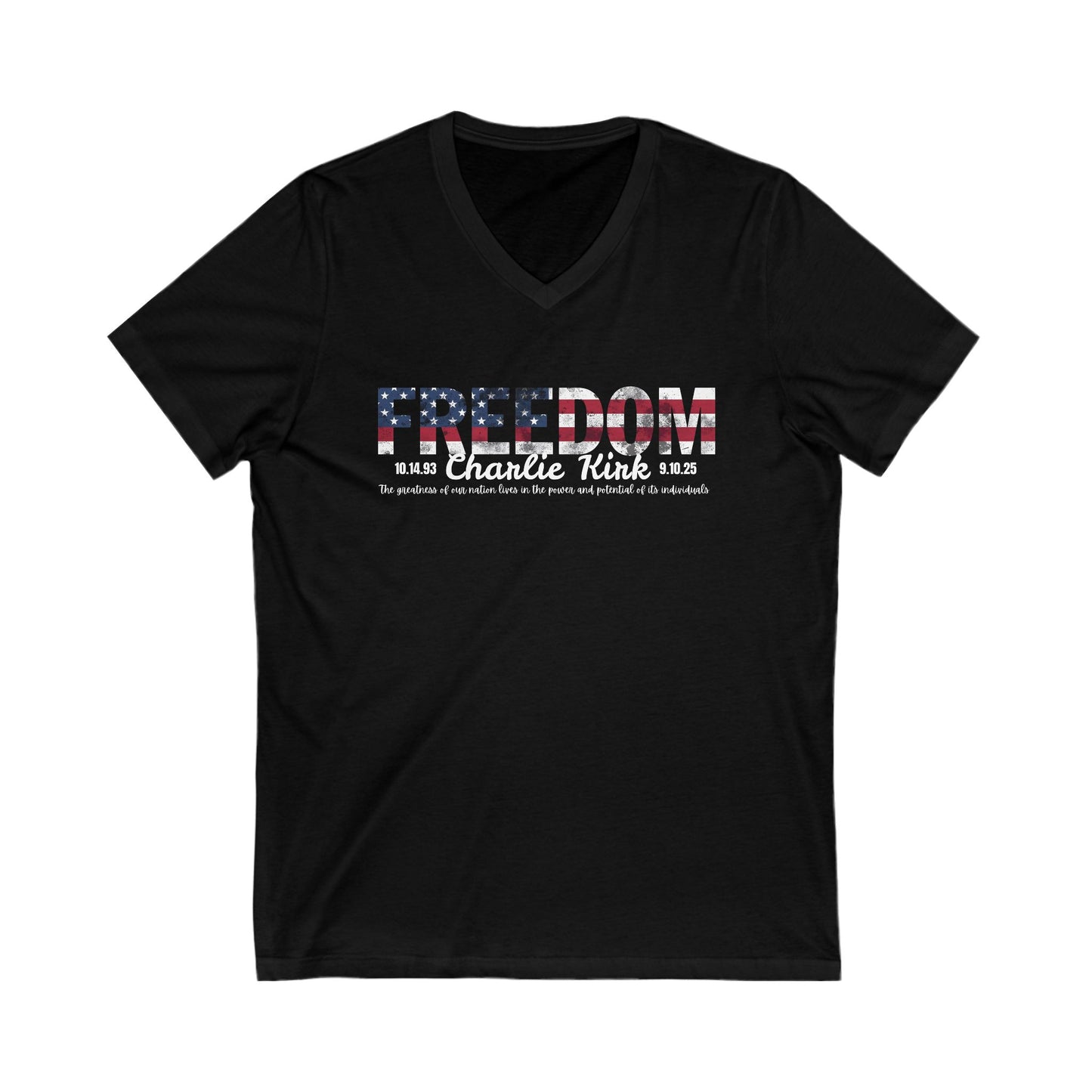Charlie Kirk Freedom V-Neck Tee