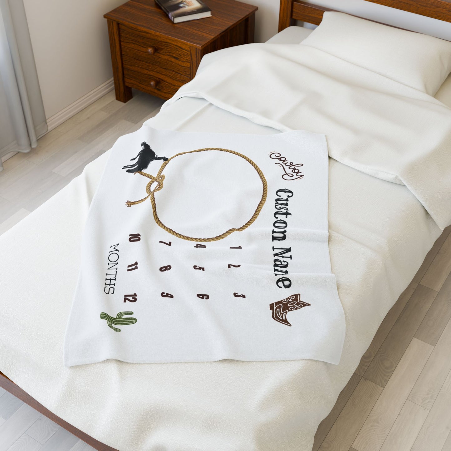 Custom Cowboy Milestone Blanket