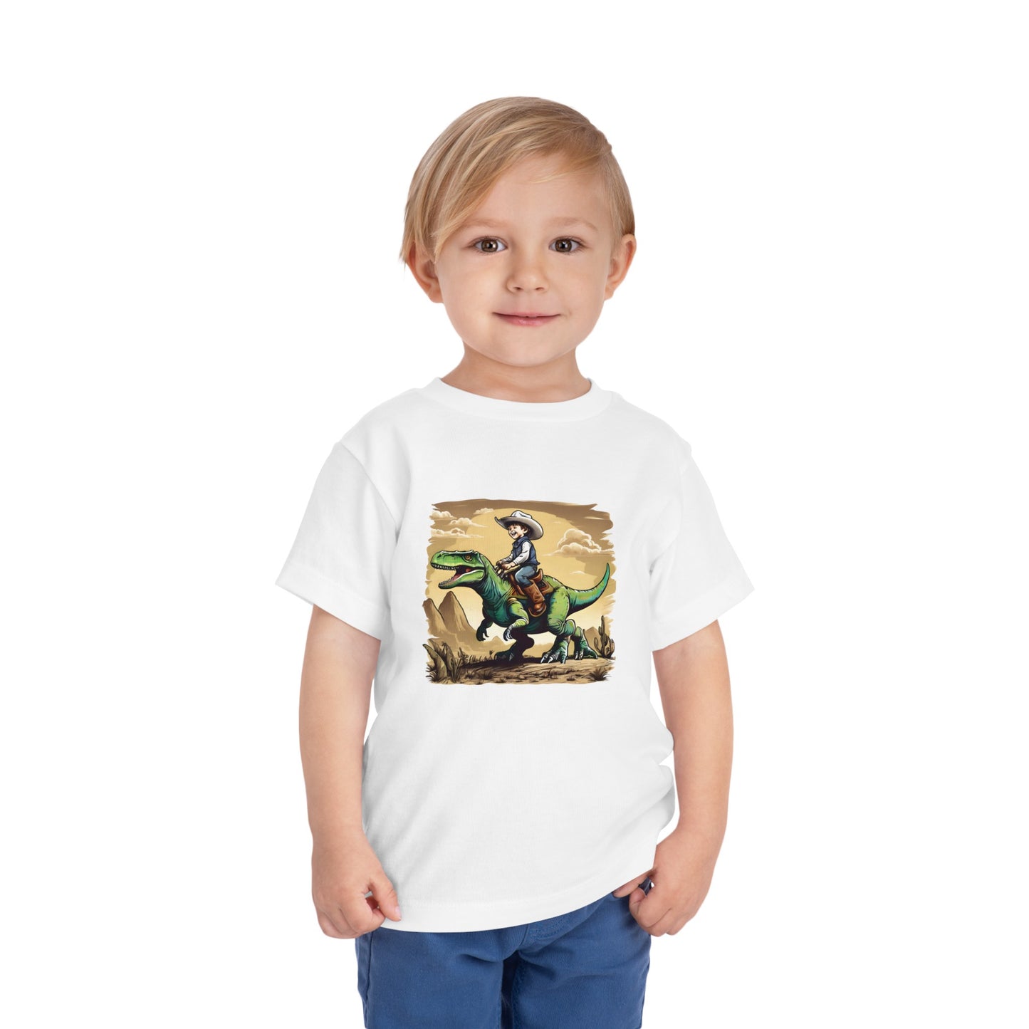 Dino Cowboy Toddler Short Sleeve Tee