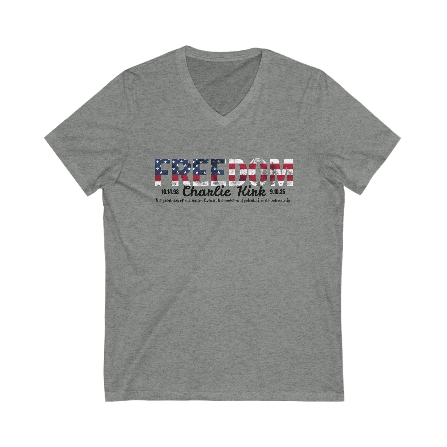 Charlie Kirk Freedom V-Neck Tee