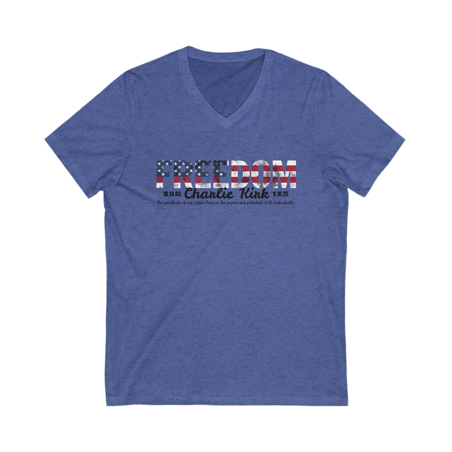 Charlie Kirk Freedom V-Neck Tee
