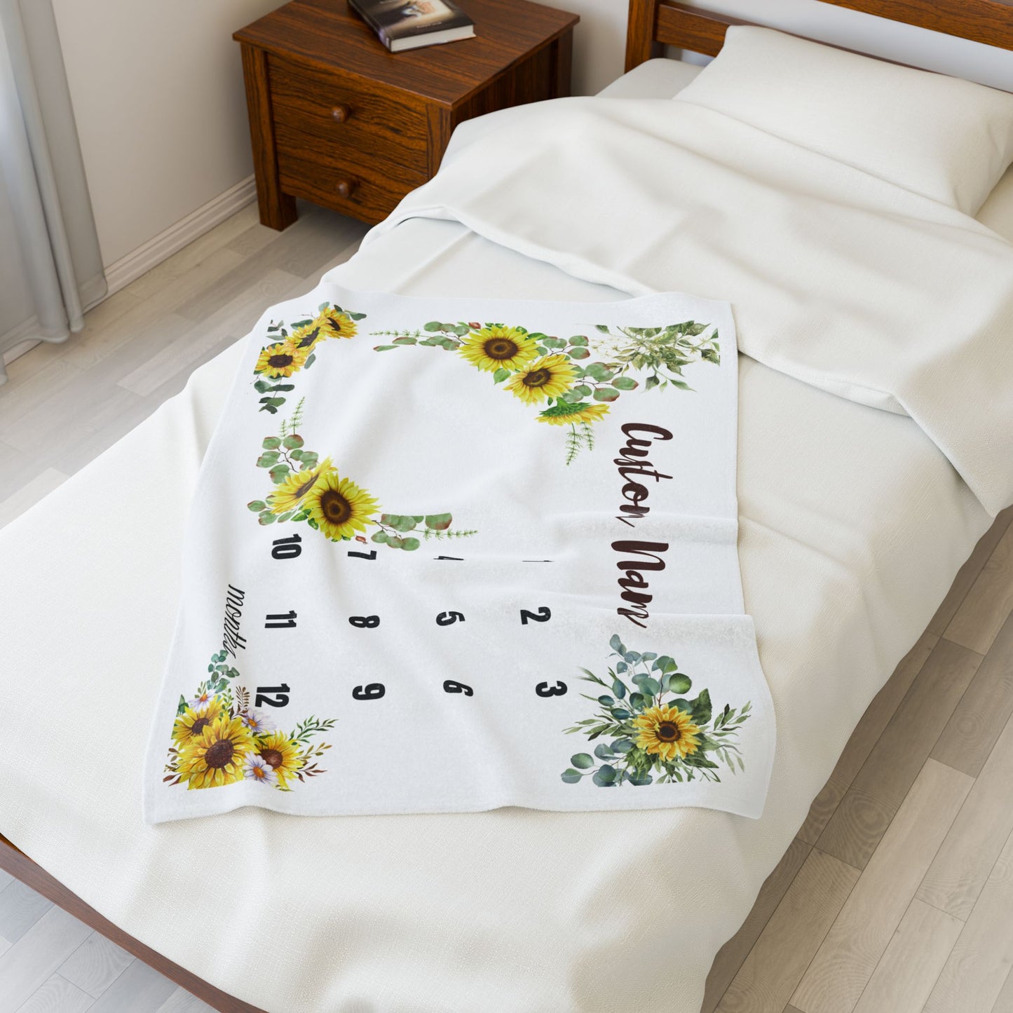 Custom Sunflower Milestone Blanket