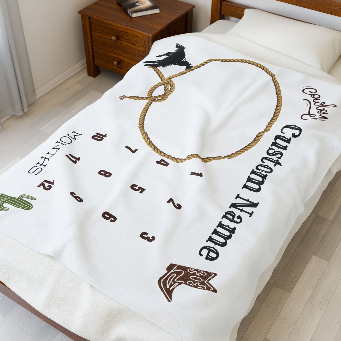 Custom Cowboy Milestone Blanket