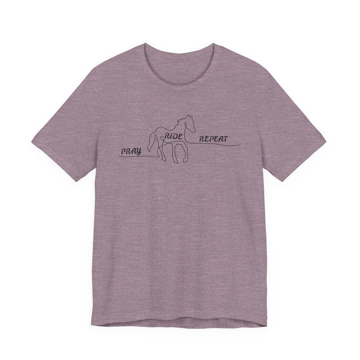 "Pray Ride Repeat" Minimalist Equestrian T-Shirt