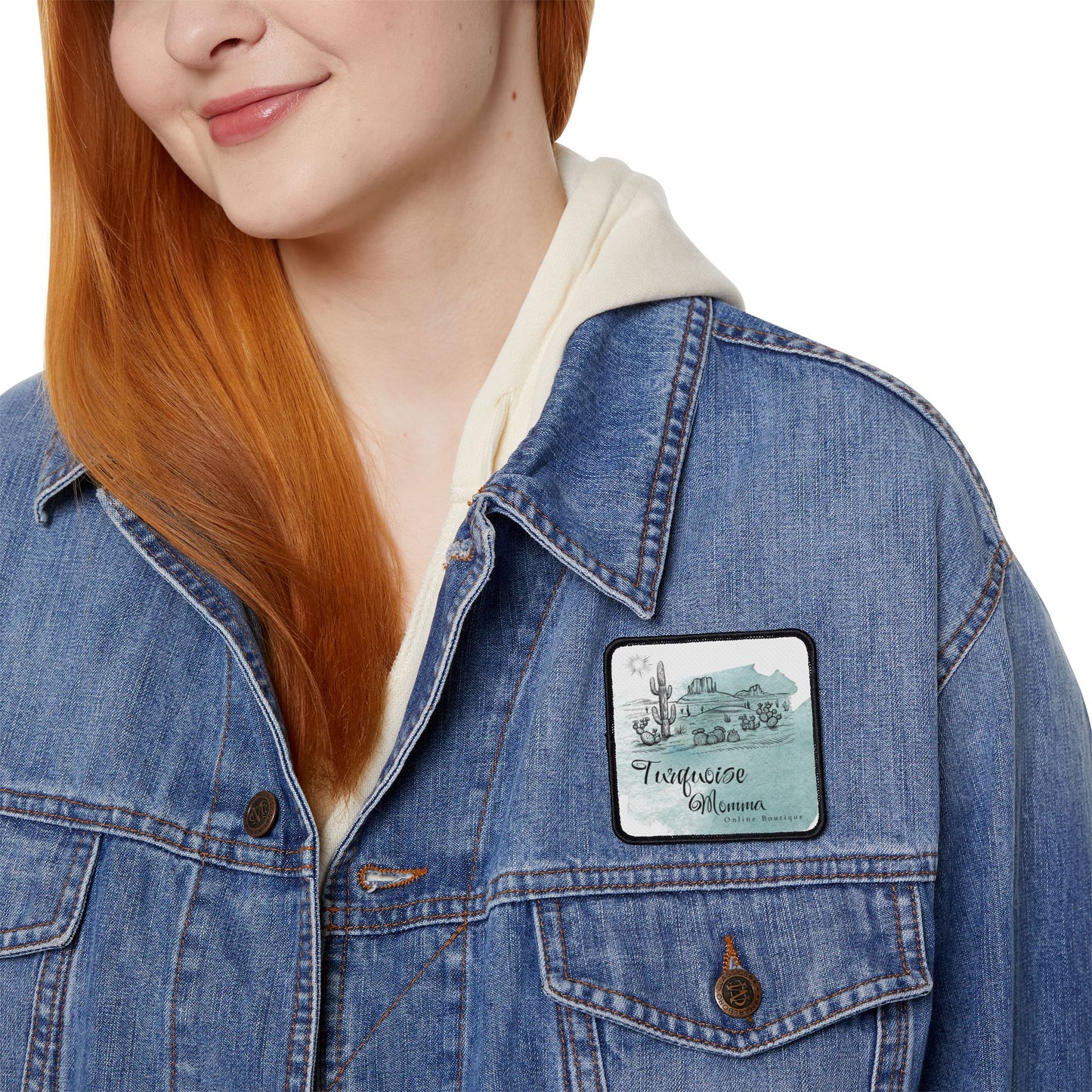 Turquoise Momma Iron-On Patch