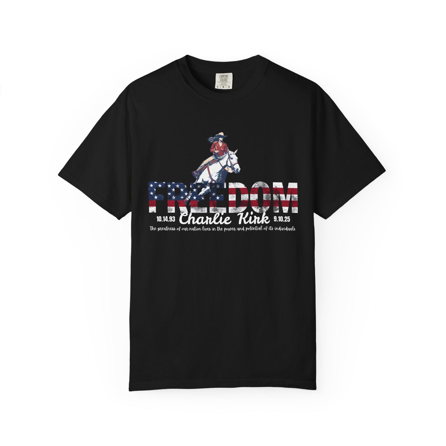Charlie Kirk Freedom Barrel Racer T-shirt