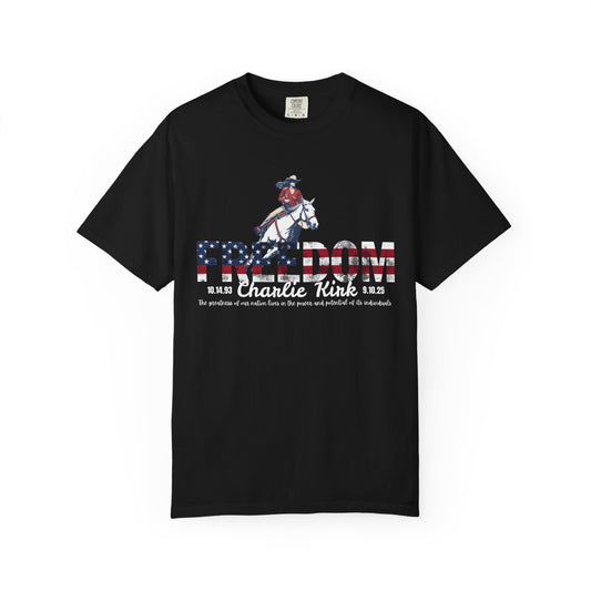 Charlie Kirk Freedom Barrel Racer T-shirt