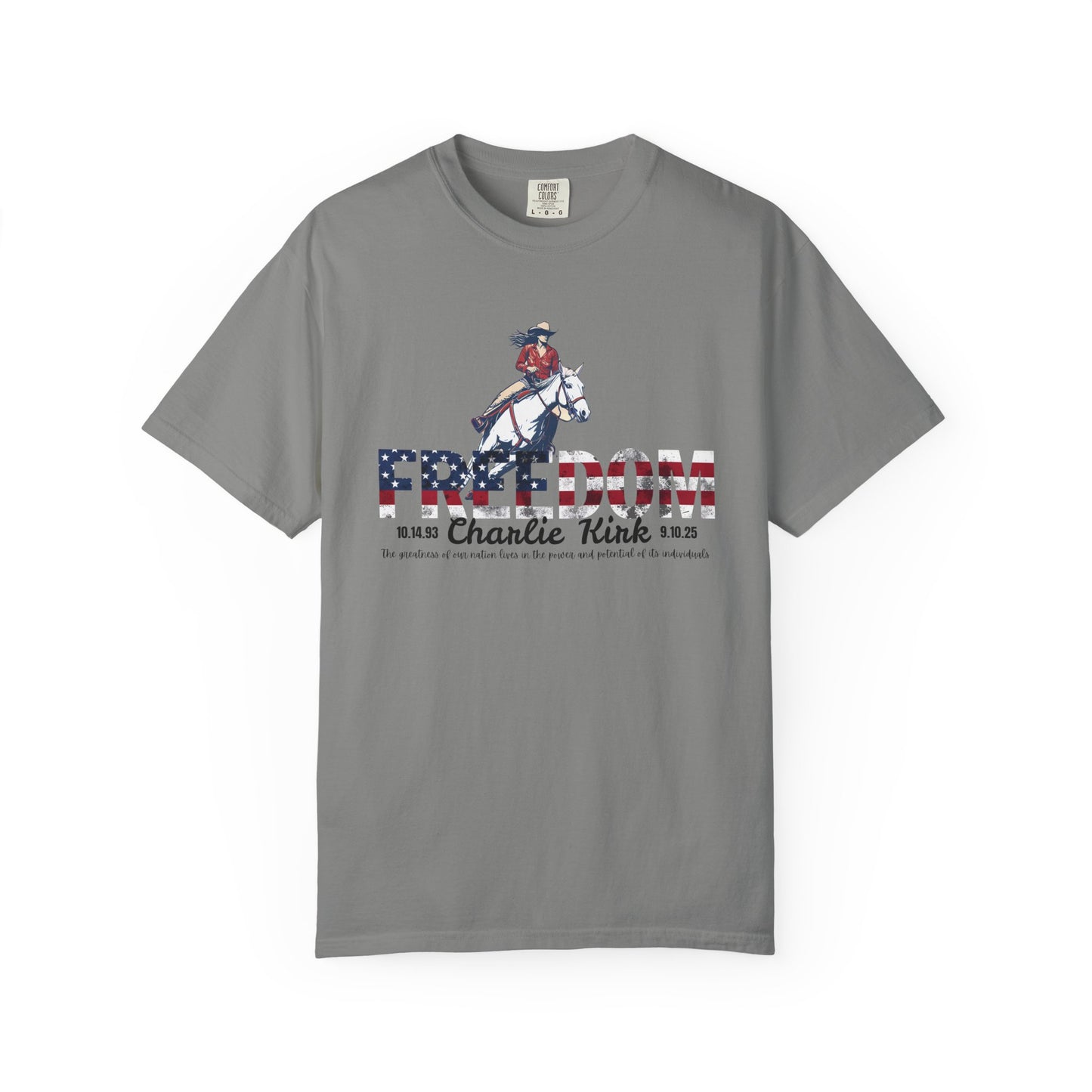 Charlie Kirk Freedom Barrel Racer T-shirt