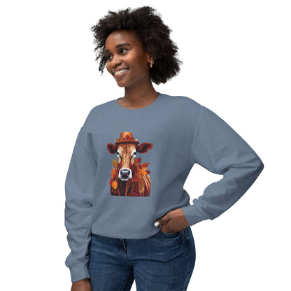 Autumn Cow Lightweight Sweatshirt