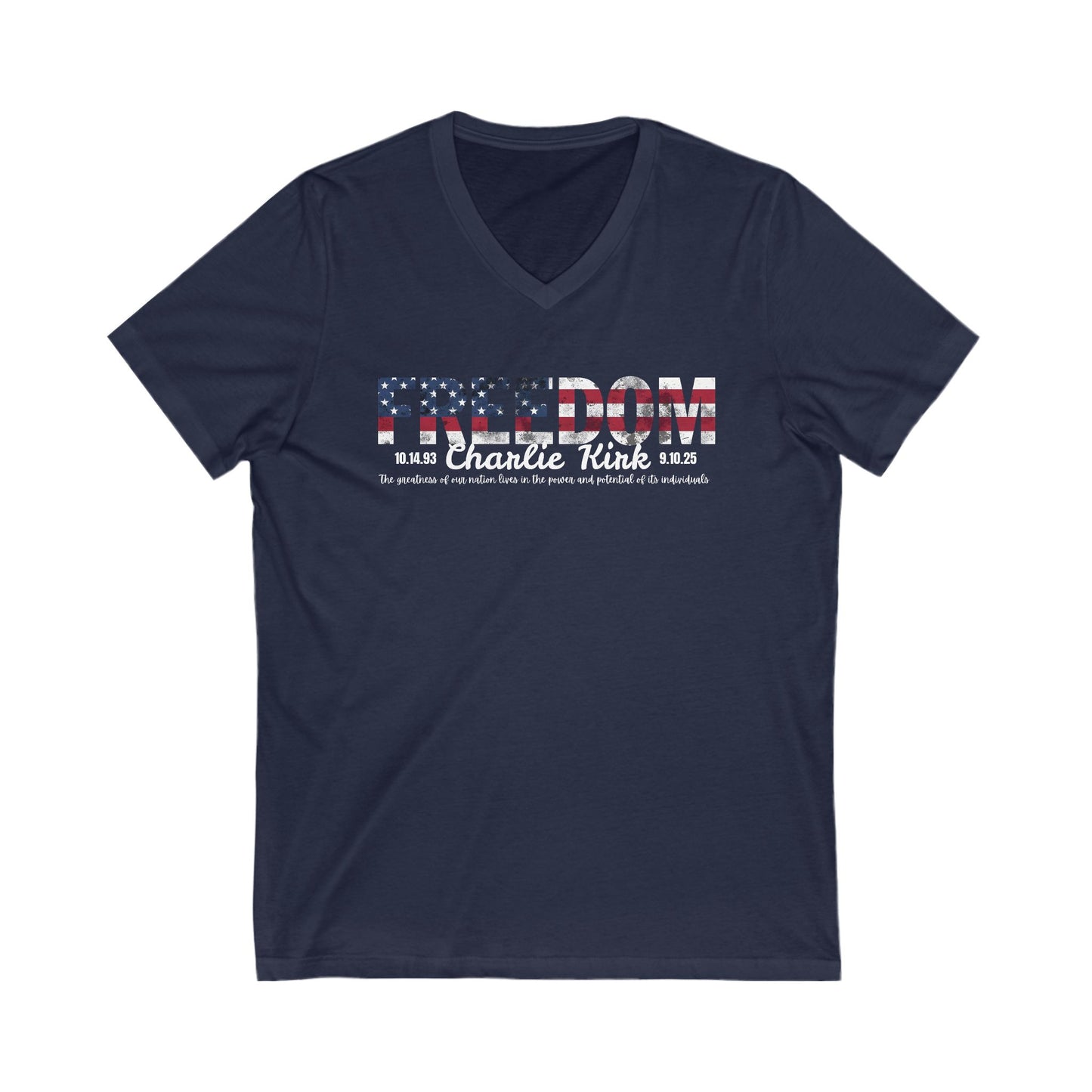 Charlie Kirk Freedom V-Neck Tee