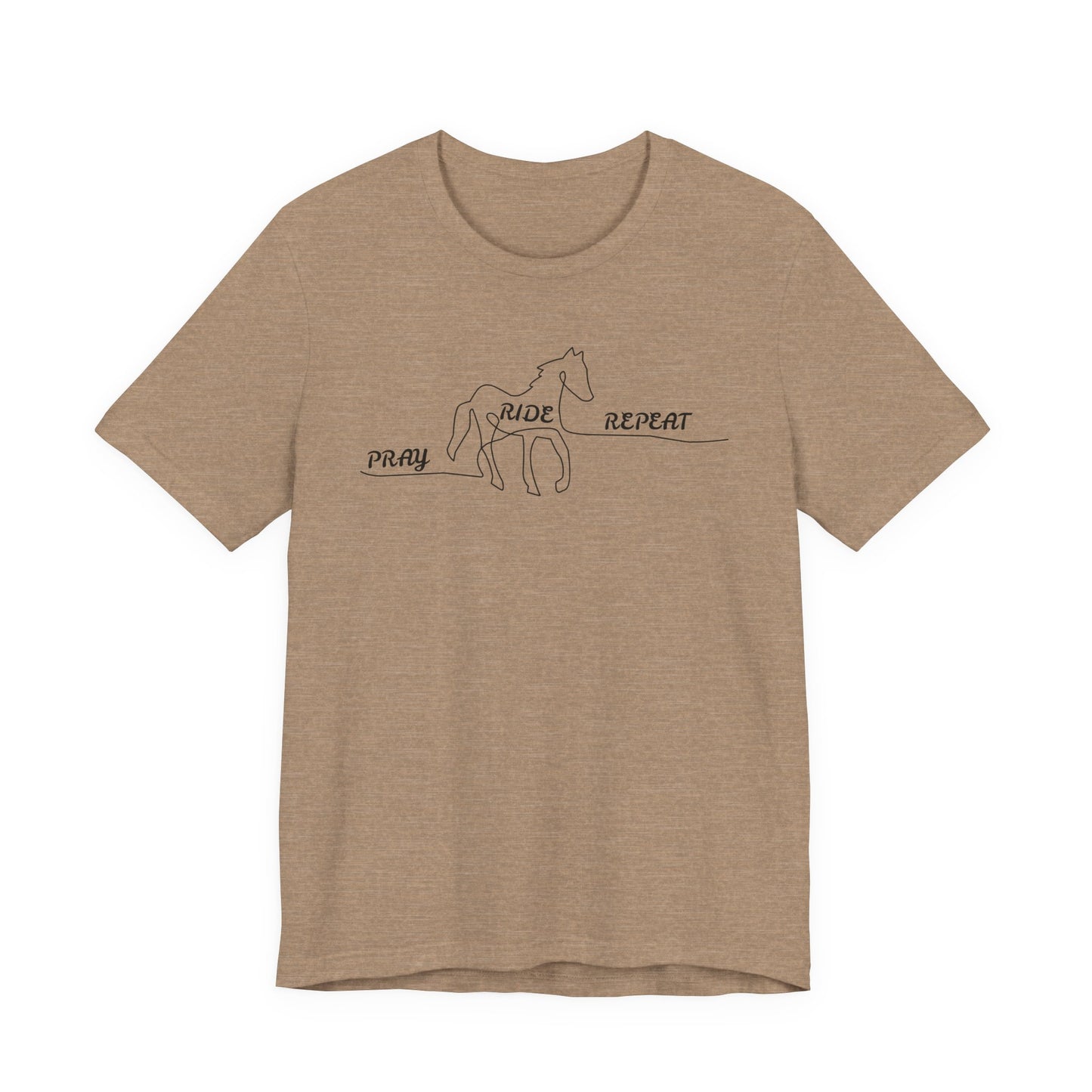 "Pray Ride Repeat" Minimalist Equestrian T-Shirt