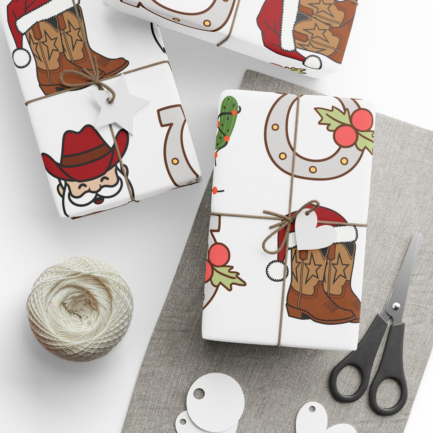 Holly Jolly Cowboy Wrapping Paper