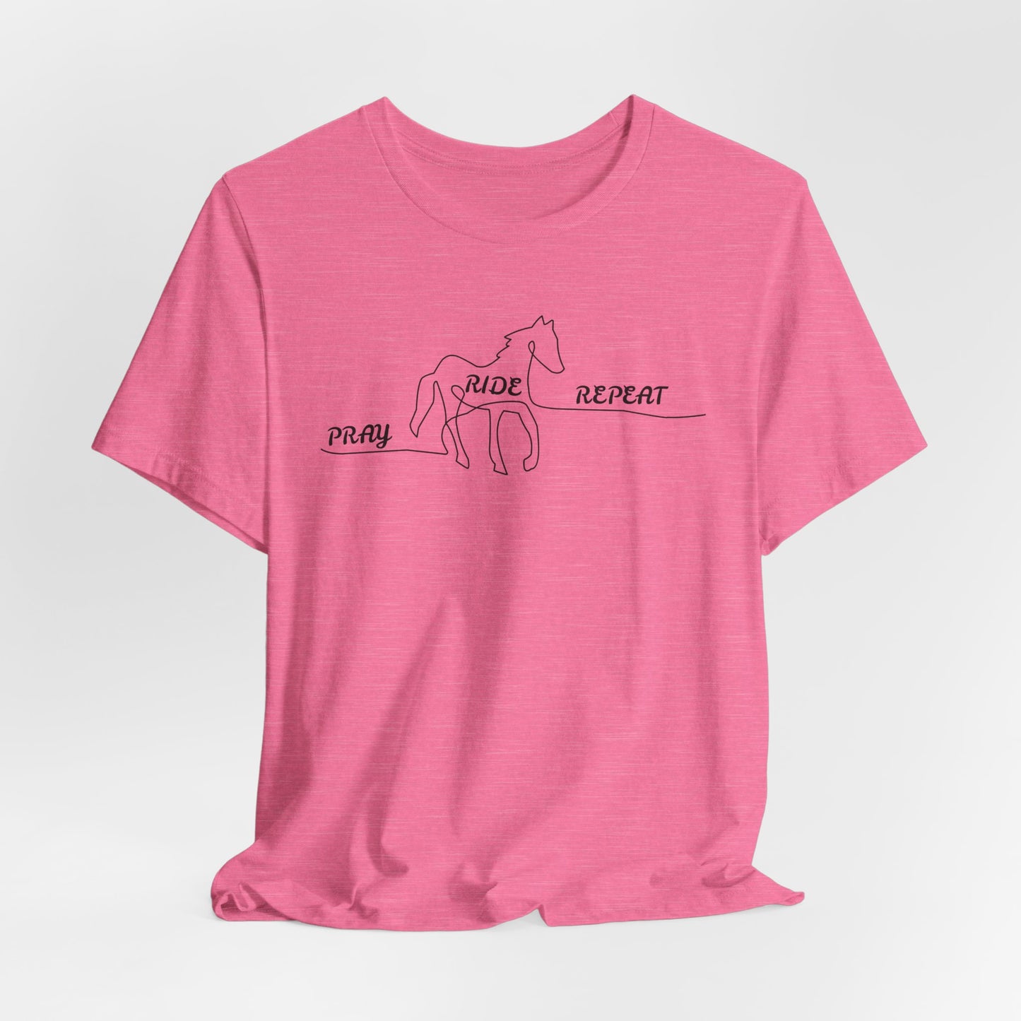 "Pray Ride Repeat" Minimalist Equestrian T-Shirt