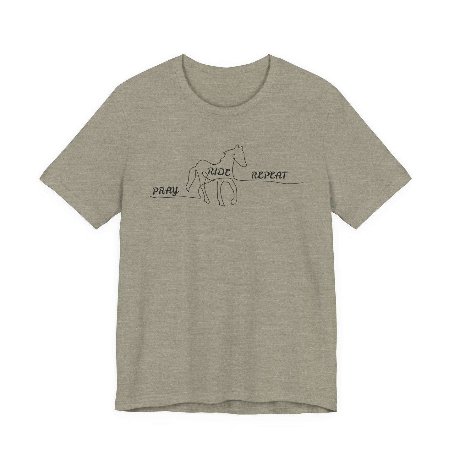 "Pray Ride Repeat" Minimalist Equestrian T-Shirt