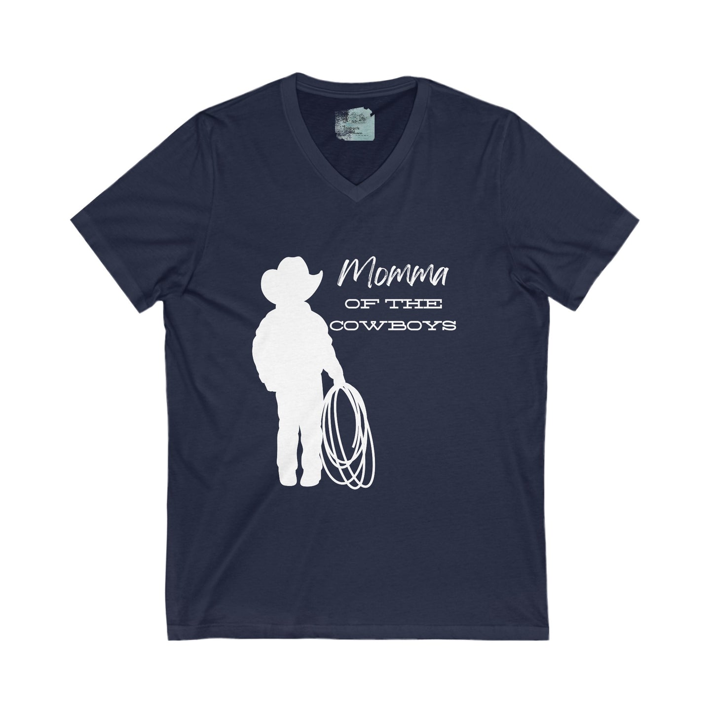 Mommas Cowboy Womans JerseyV-Neck Tee