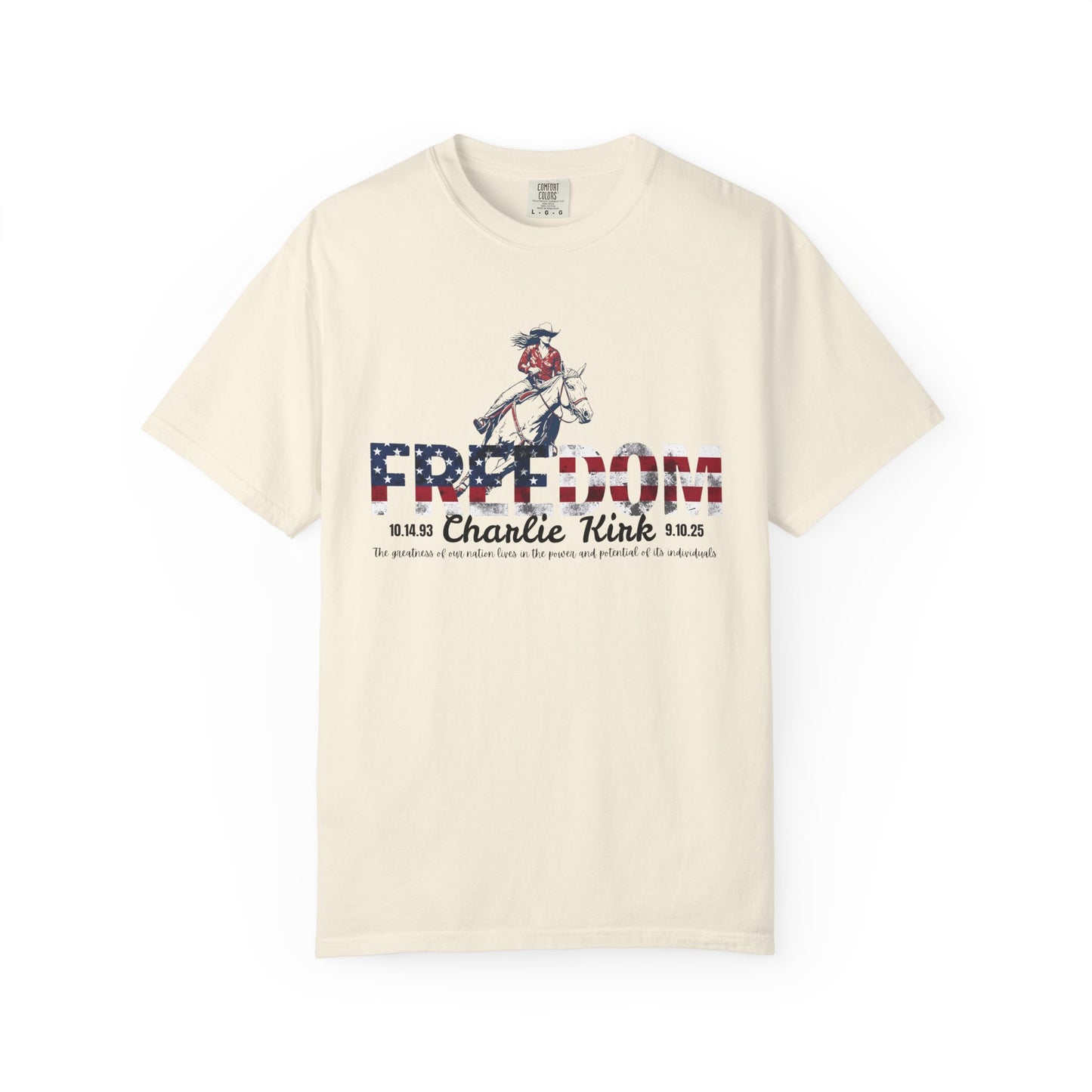 Charlie Kirk Freedom Barrel Racer T-shirt