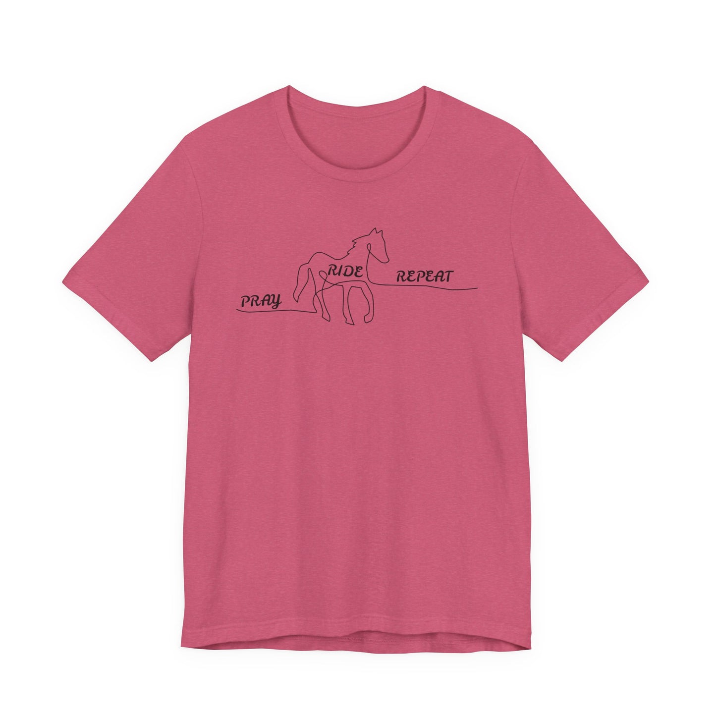 "Pray Ride Repeat" Minimalist Equestrian T-Shirt