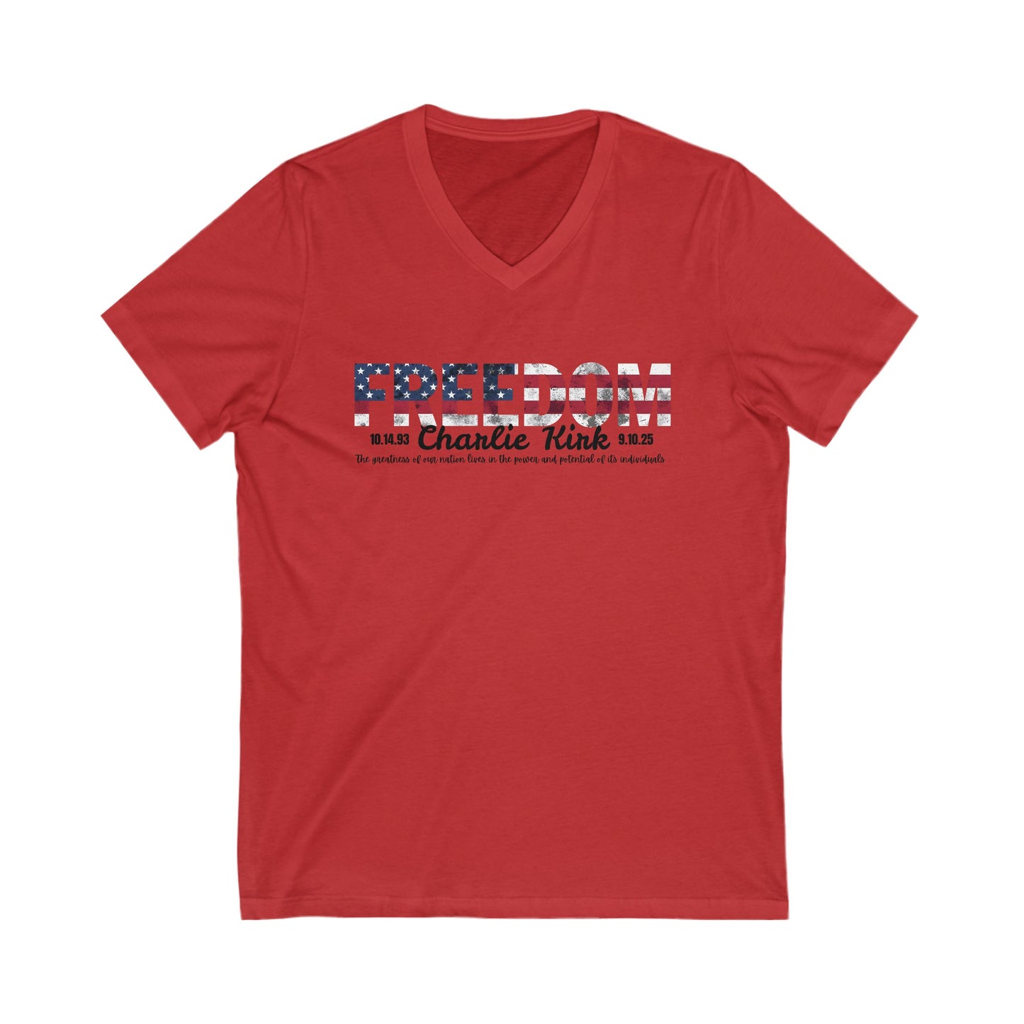 Charlie Kirk Freedom V-Neck Tee