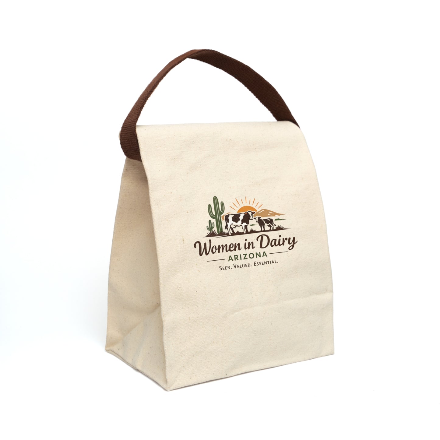Women in Dairy Arizona Canvas Lunch Bag — Insulated Strap Tote