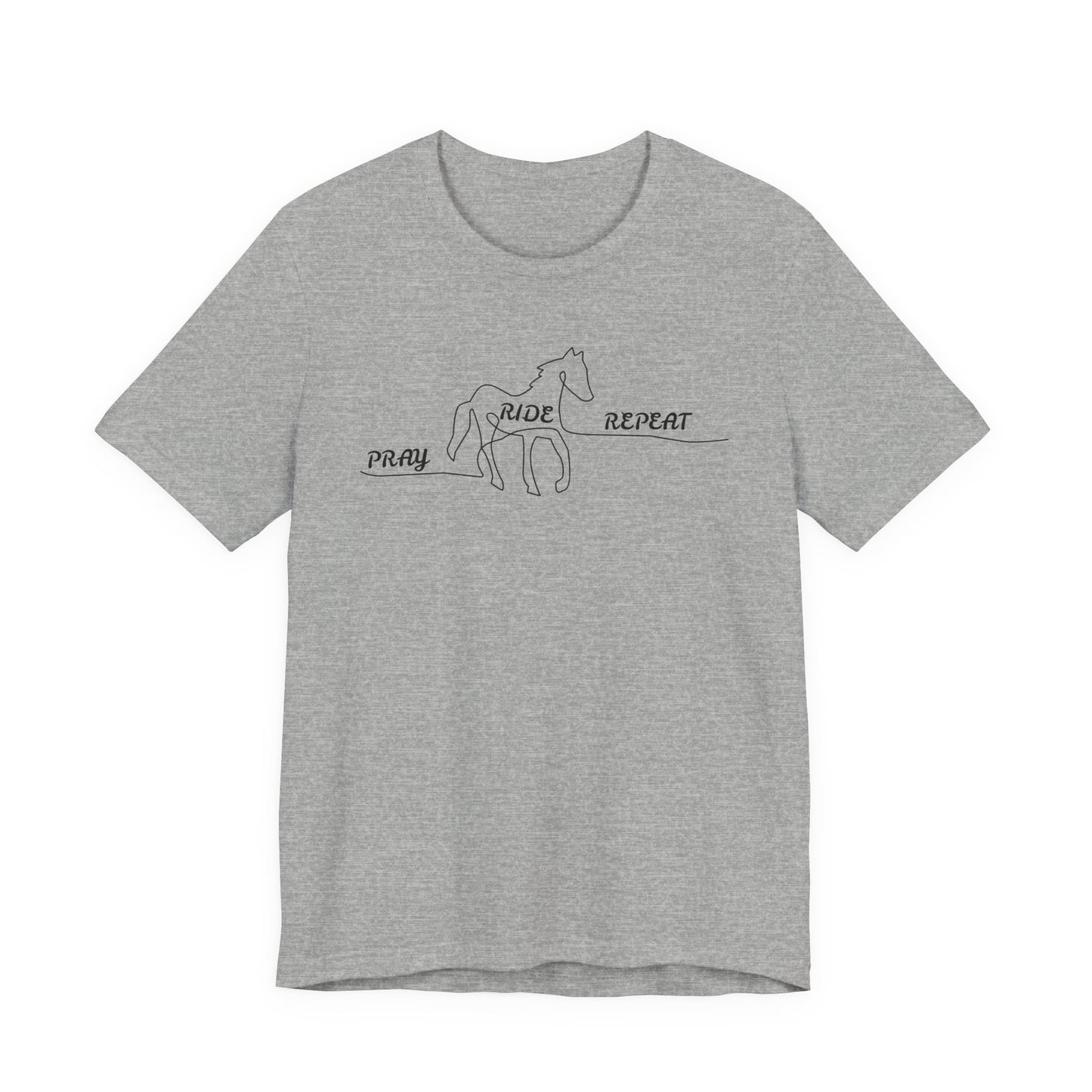 "Pray Ride Repeat" Minimalist Equestrian T-Shirt