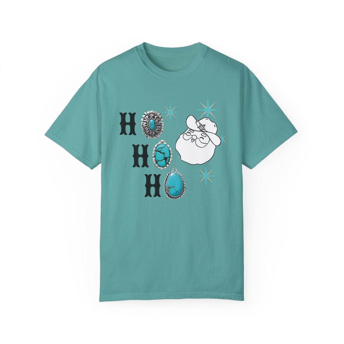 Ho Ho Ho Turquoise Santa Unisex T-shirt