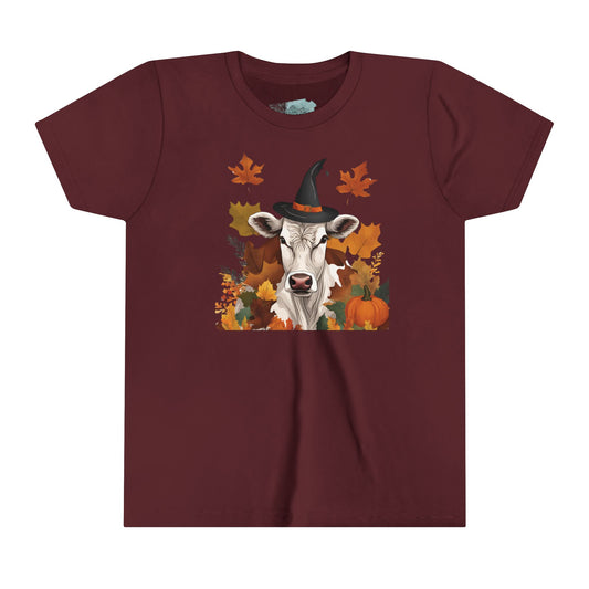 Fall Witch Cow Youth Tee