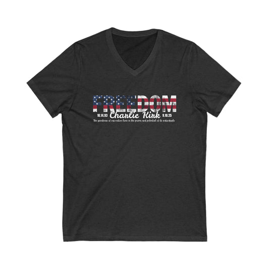 Charlie Kirk Freedom V-Neck Tee