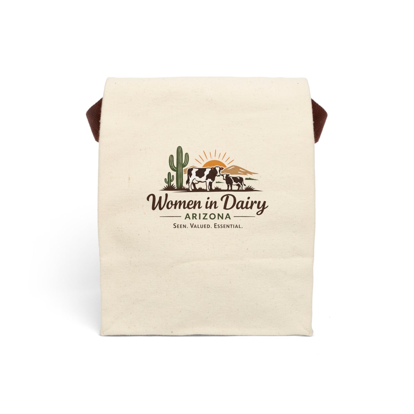 Women in Dairy Arizona Canvas Lunch Bag — Insulated Strap Tote