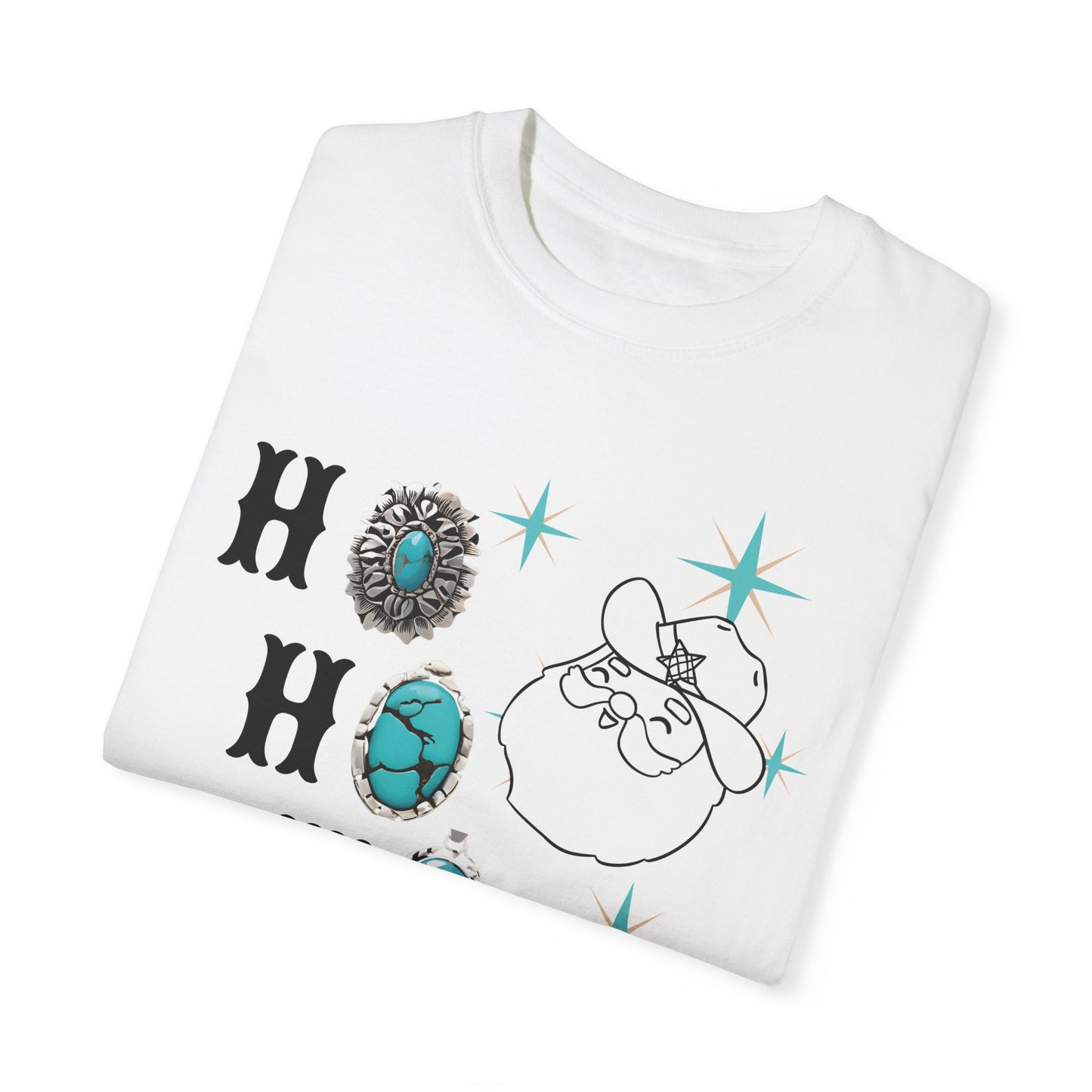 Ho Ho Ho Turquoise Santa Unisex T-shirt