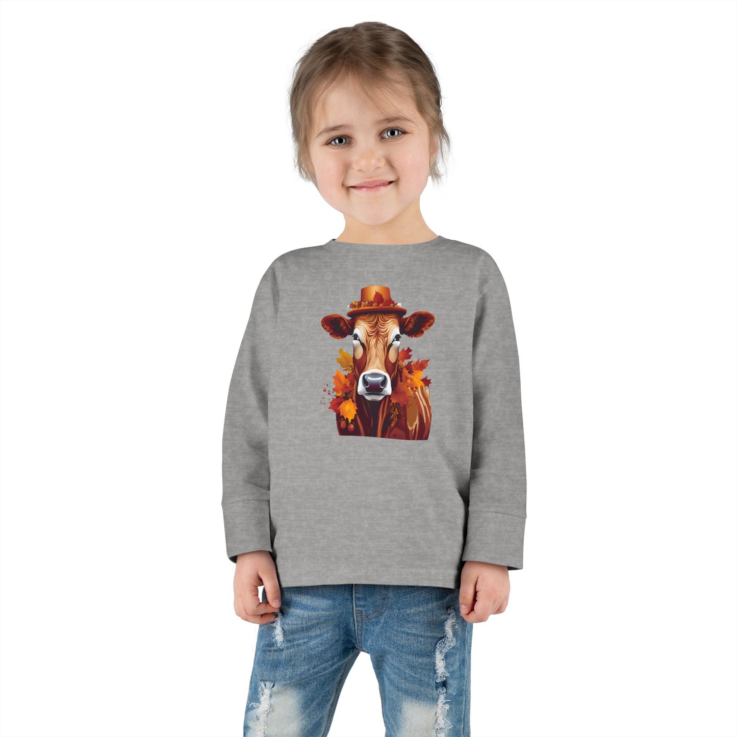 Autumn Cow Toddler Long Sleeve Tee