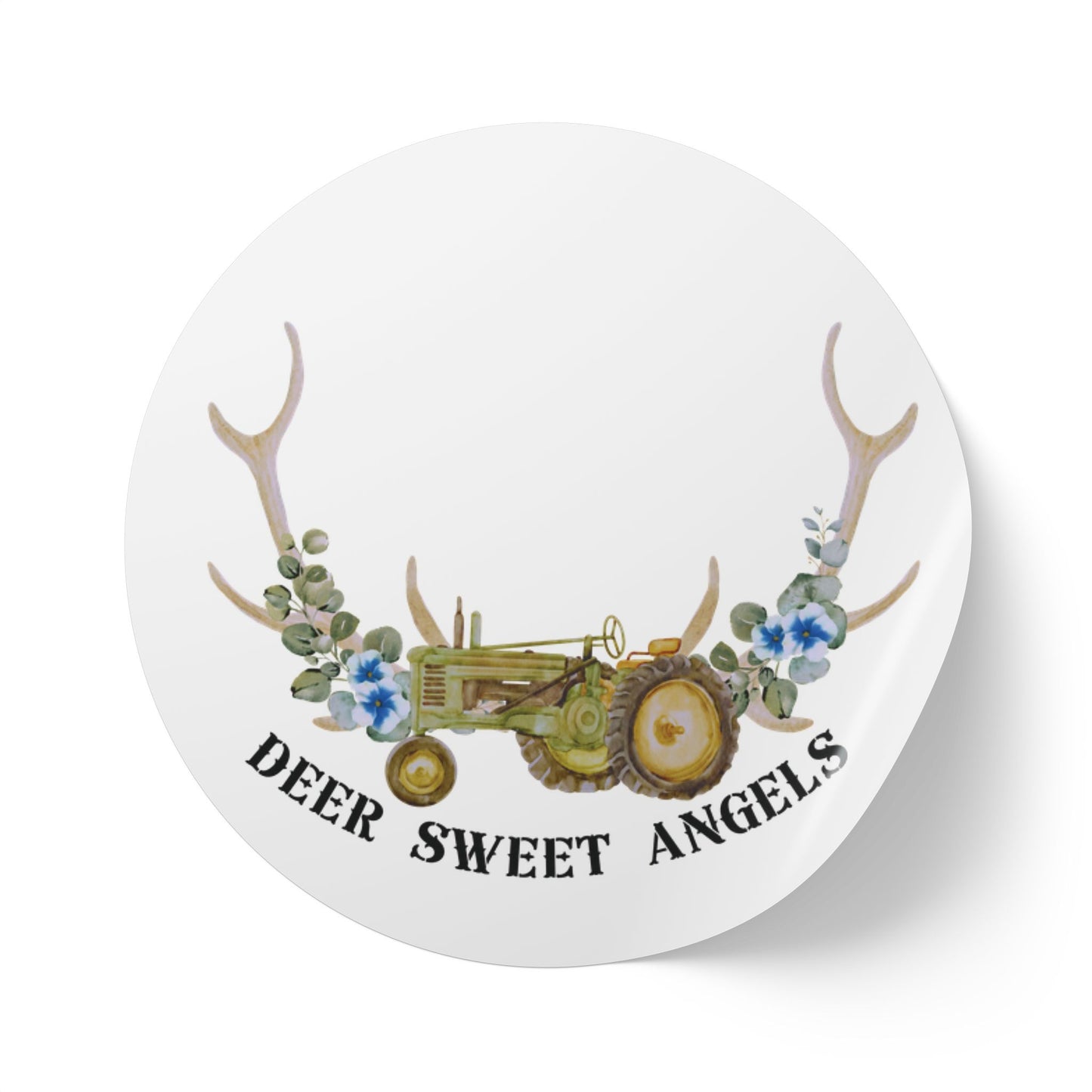 'Deer Sweet Angels' Round Sticker Roll
