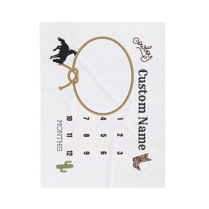 Custom Cowboy Milestone Blanket