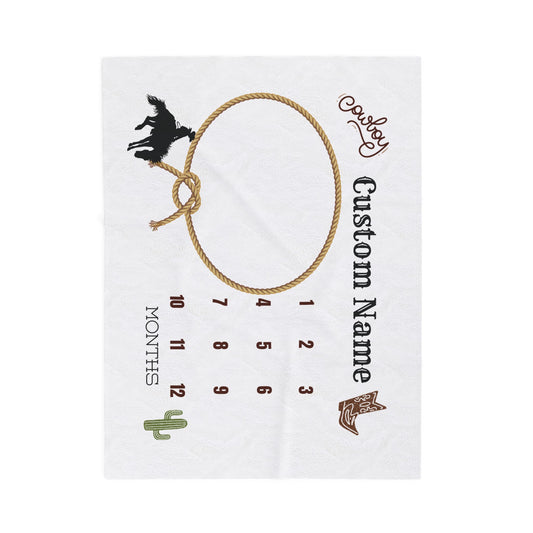 Custom Cowboy Milestone Blanket