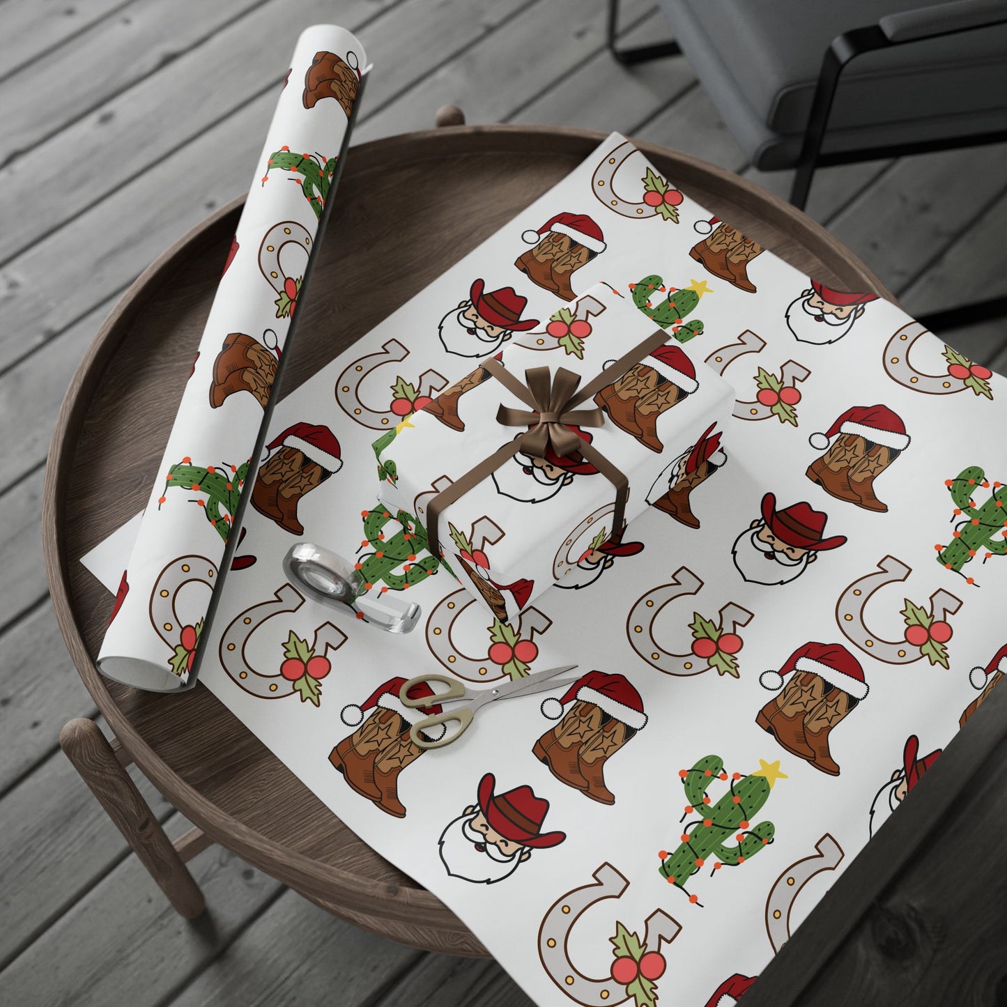 Holly Jolly Cowboy Wrapping Paper