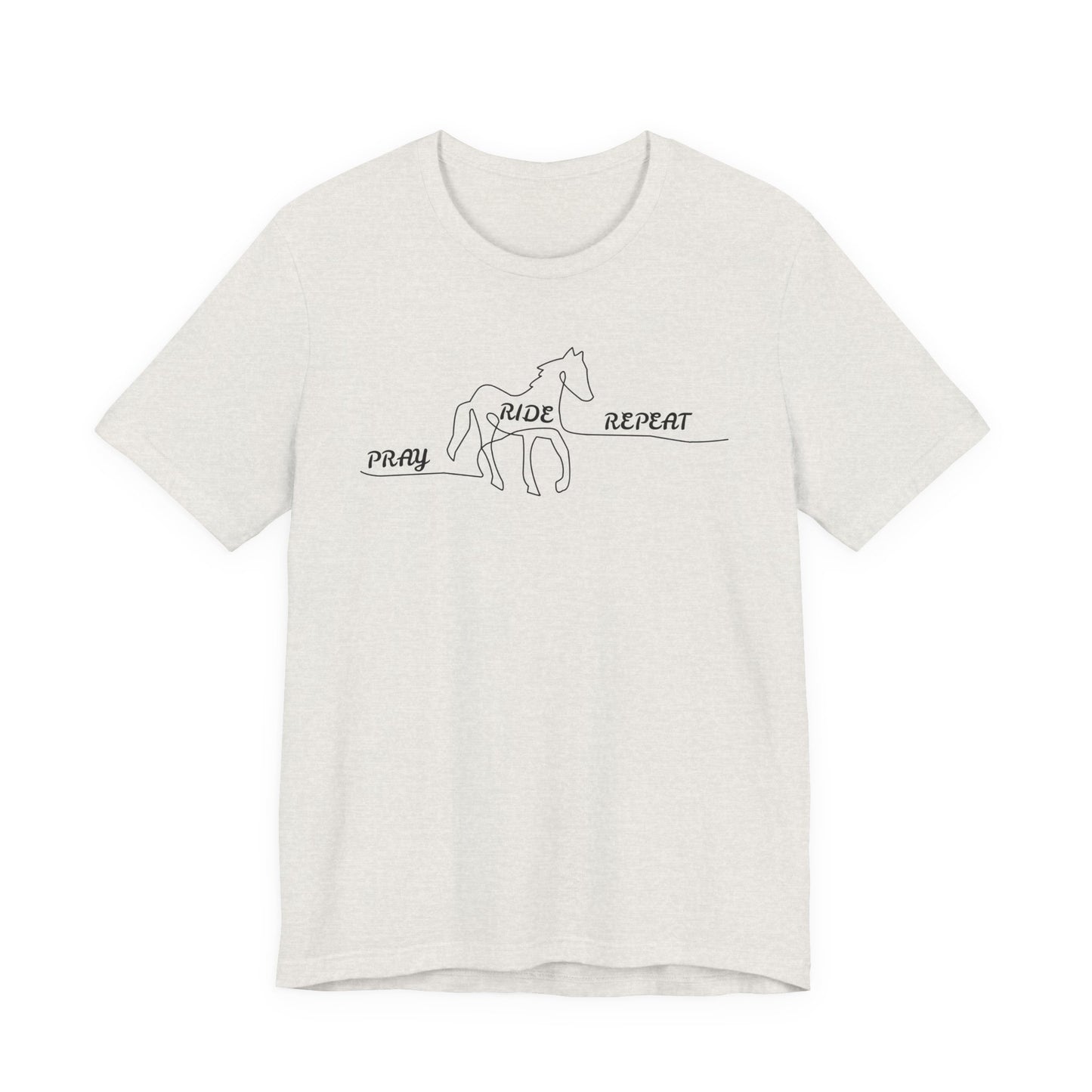 "Pray Ride Repeat" Minimalist Equestrian T-Shirt