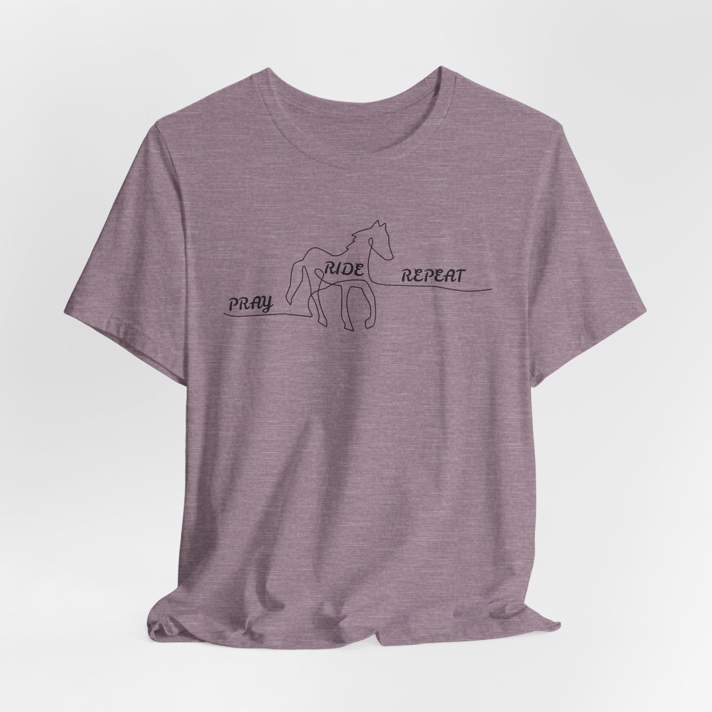 "Pray Ride Repeat" Minimalist Equestrian T-Shirt