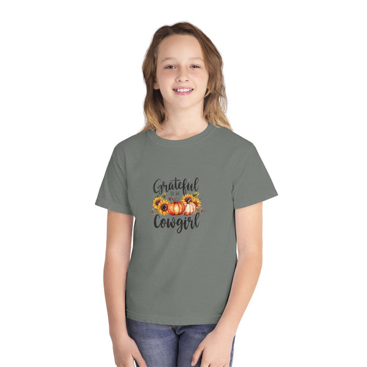 Grateful to be a Cowgirl Pumpkin Youth Tee