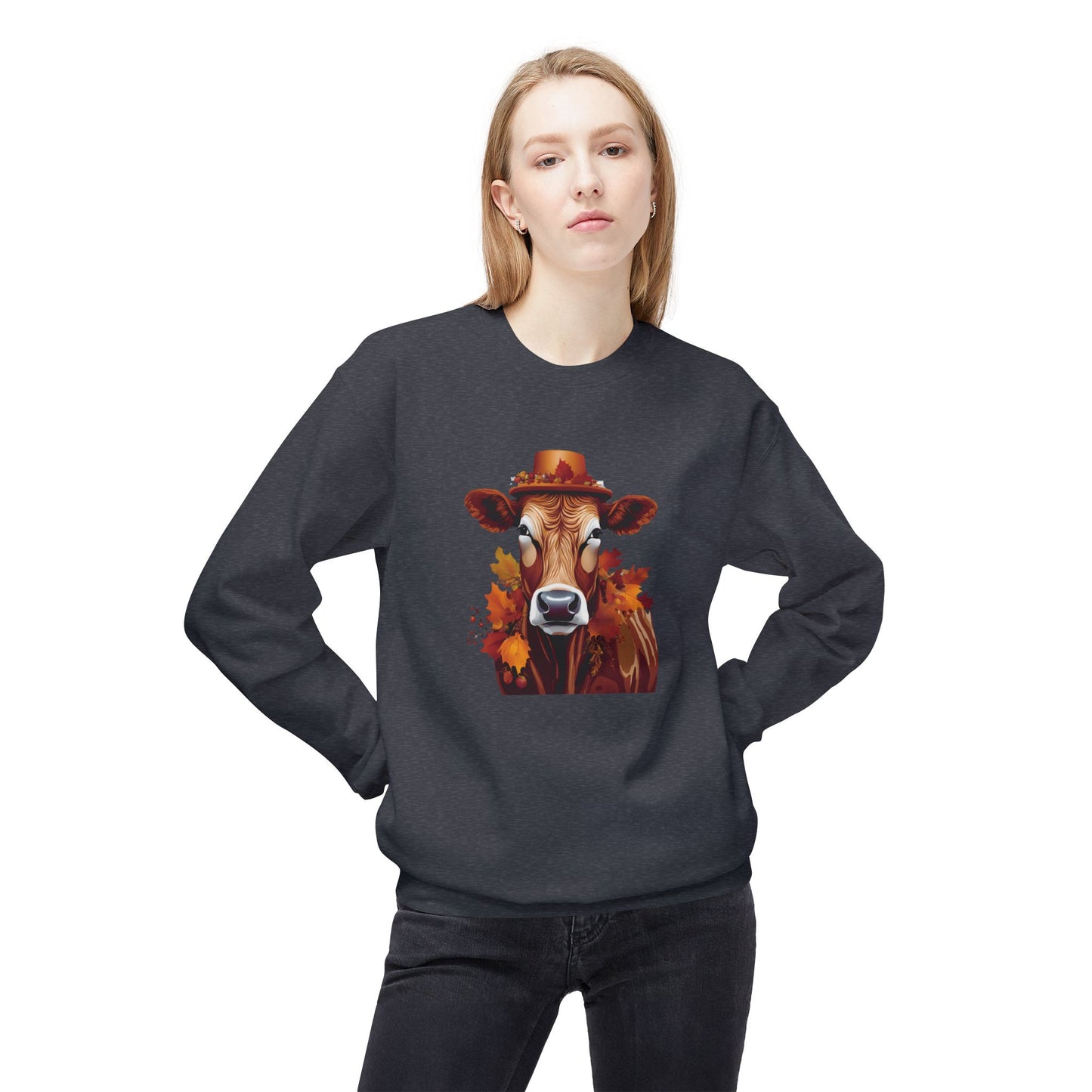 Autumn Cow Midweight  Sweatshirt